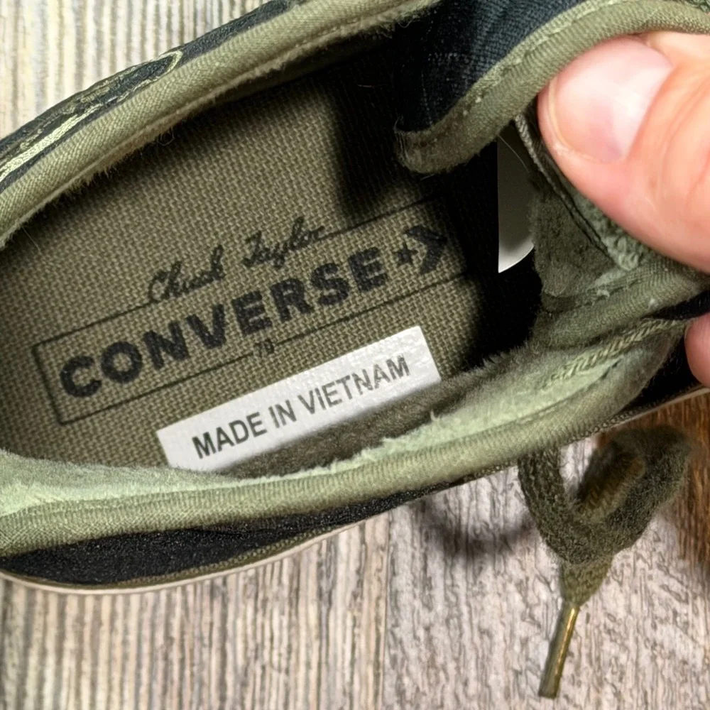 Converse Chuck 70 Hi Quilted Fur Black Olive Green Sneakers Mens 6 Womens 8 NWOB
